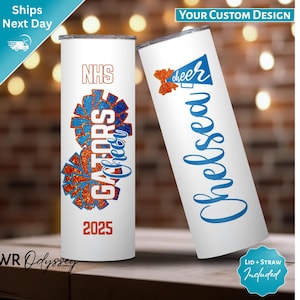 Cheer Travel Water Bottle, Custom Cheerleader Tumbler Gift, Custom Cheer Tumbler, Cheerleading gift, Personalized Cheer Team Tumbler Gift