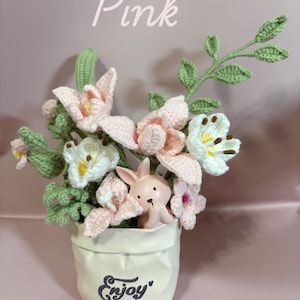 Handmade Crochet flower in Pot – Perfect Gift for Flower Lovers, Desk Decor, or Nursery Decoration