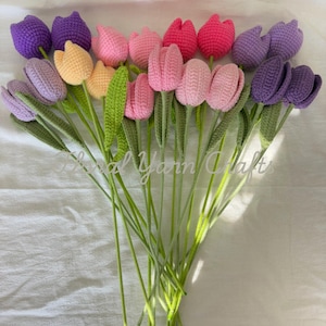 Crochet tulips - Perfect Gift for Any Occasion, desk decoration, home decoration, mother&#39;s day gift, Valentine&#39;s gift