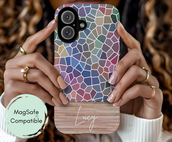 Custom Magsafe Case Artful Trendy Iphone Protection Full Wrap Printing  Technology Compatible Design Personalized Phone Mosaic Cover Magnetic