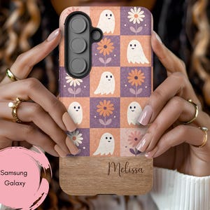 Personalized Vintage Halloween Samsung Galaxy Phone Cases, S25 S24 S23 S22 S21 S20, Plus Ultra FE, Fall Season Enthusiasts Gift, Tough Case