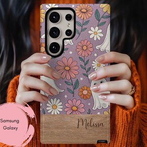 Personalized Vintage Halloween Samsung Galaxy Phone Cases, S25 S24 S23 S22 S21 S20, Plus Ultra FE, Fall Season Enthusiasts Gift, Tough Case