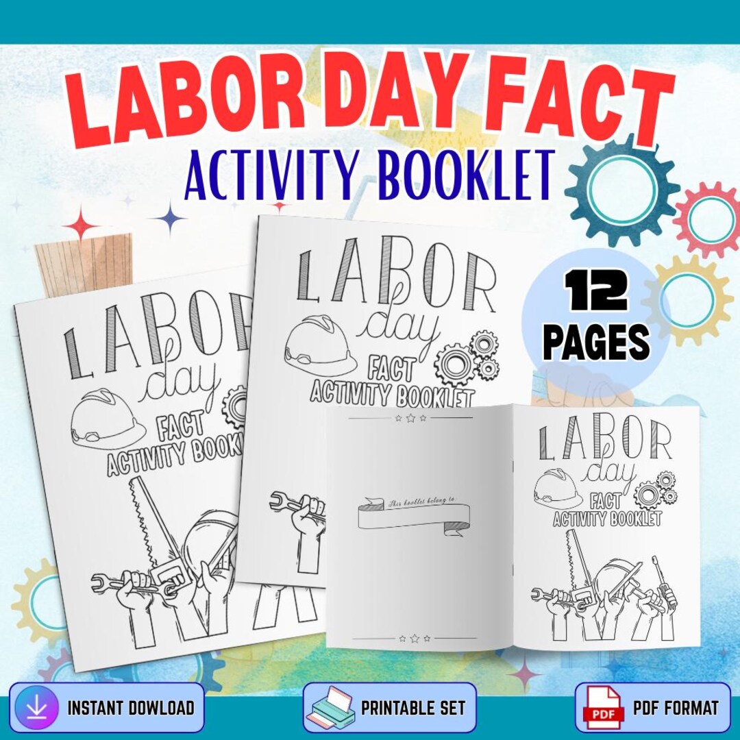 Labor Day Activity Booklet for Kids, Classroom Printable (PDF) - Etsy