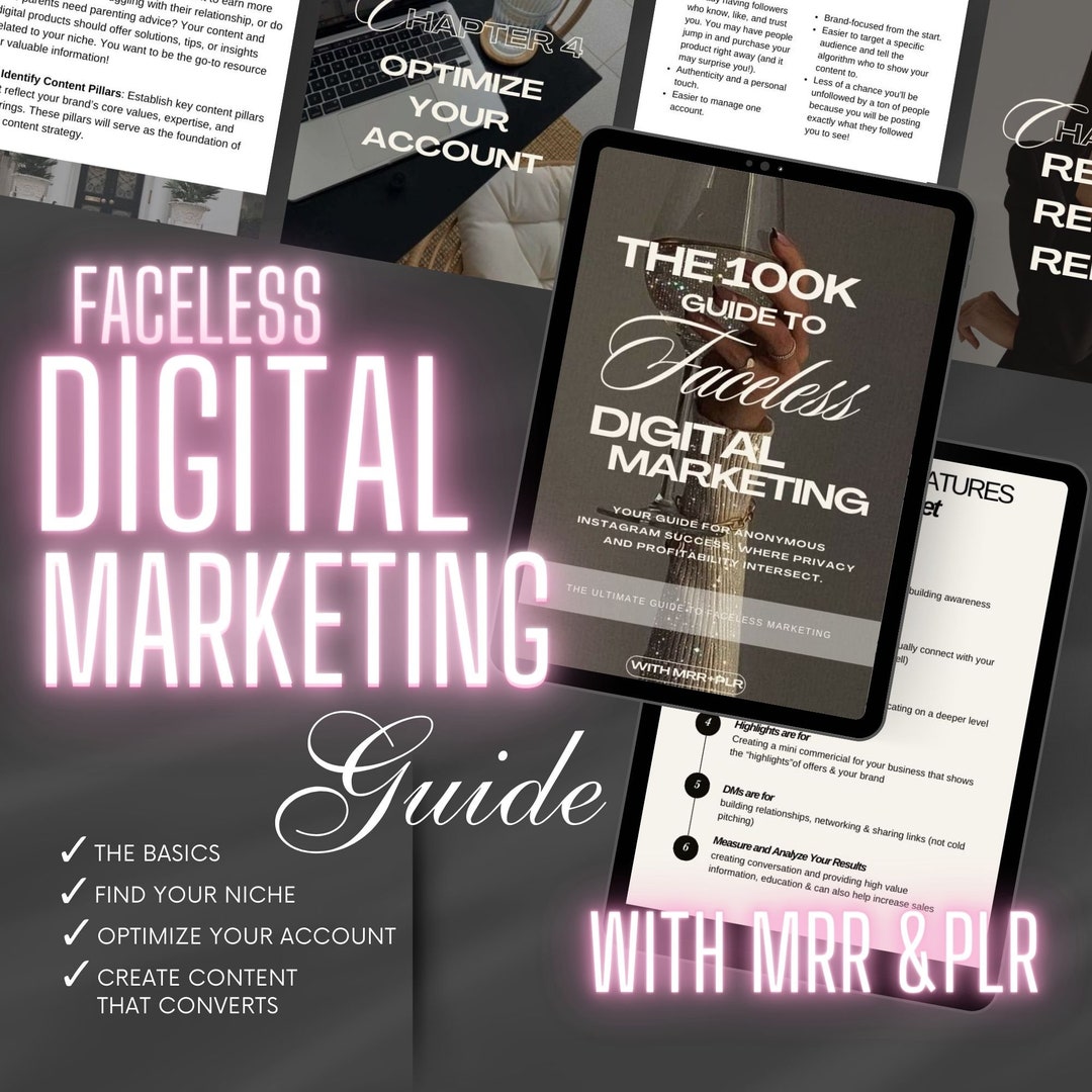 Faceless Digital Marketing Guide PLR Templates Master Resell Rights ...