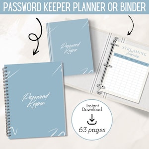 Password Keeper Printable Password Tracker Subscription Organizer PDF Password Log Book Printable Subscription Tracker Password Manager