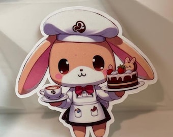 Cute Bunny Barista Cake Coffee Cute Cafe Bunny