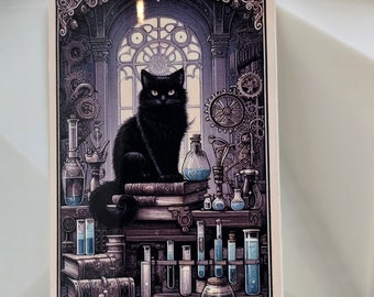 Sticker pour carte de tarot apothicaire chat mystique