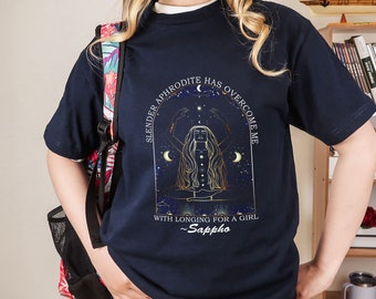 Sappho Dark Academia Clothing, Sapphic Shirt, Poet Shirt, Subtle Lesbian Pride Literary Tee, Greek Mythology Shirt