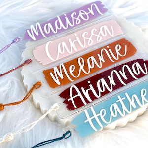 personalized acrylic bookmark, bookmark with name, custom name bookmark with tassel