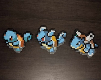 Magnets perler Pokémon Carapuce rubis ! Avec Wartortle et Blastoise.