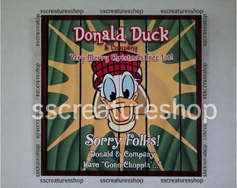 WDW Disney World Donalds Tree Farm Christmas Sign Replica