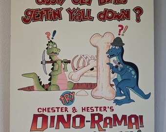 Animal Kingdom Chester and Hester Old Bones Dino-Rama Sign