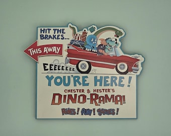 Chester and Hesters Dino-Rama Animal Kingdom Disney Sign