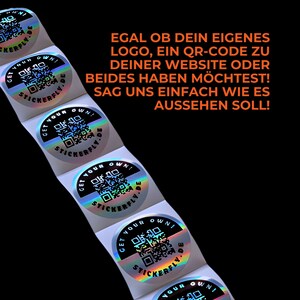 Holografische QR-Code Werbesticker mit deinem Logo Langlebig, Umweltfreundlich, kratzfest, wasserfest Bild 3