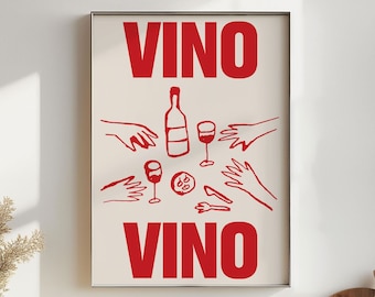 Vino Vino Wine Art Print - Digital Download