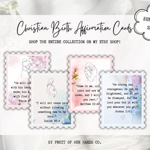 Paquete de 48 tarjetas imprimibles de afirmación de nacimiento / Tarjetas de afirmación bíblica / Tarjetas cristianas de afirmación de nacimiento