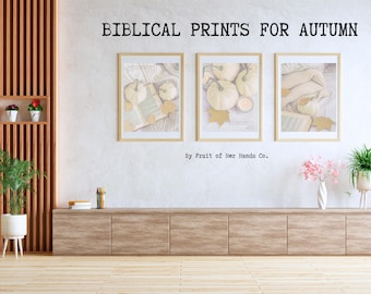 Biblische Herbst Wand Kunst | Kürbis Schrift Druck | Christliche Herbst Dekoration