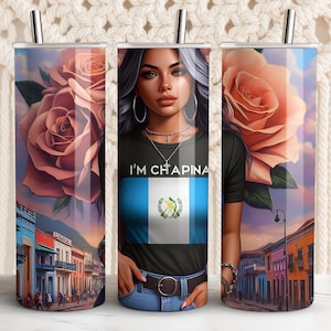 Guatemala 20oz skinny tumbler Wrap, Floral PNG sublimation design, Guatemala flag,  Digital Download, Independence Day Design  Hispanic Wrap