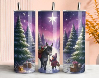 Christmas Donkey Tumbler Wrap: Mexican Holiday PNG (Digital Download)