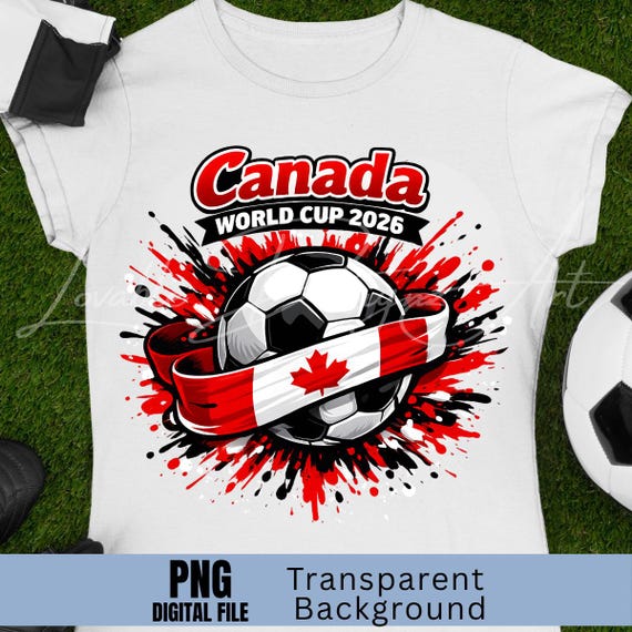 Canada World Cup 2026 PNG | Soccer Canada Digital Design | Football Fan Sublimation File