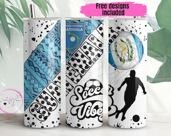 Guatemala Soccer 20oz Tumbler Wrap: Independence Day PNG Design (Digital Download)