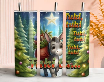 Tuki Tuki Donkey PNG: Mexican Christmas Tumbler Wrap (Digital Download)