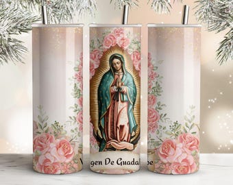 Virgen de Guadalupe Tumbler Wrap: Mexican Virgin Mary PNG (Digital Download)