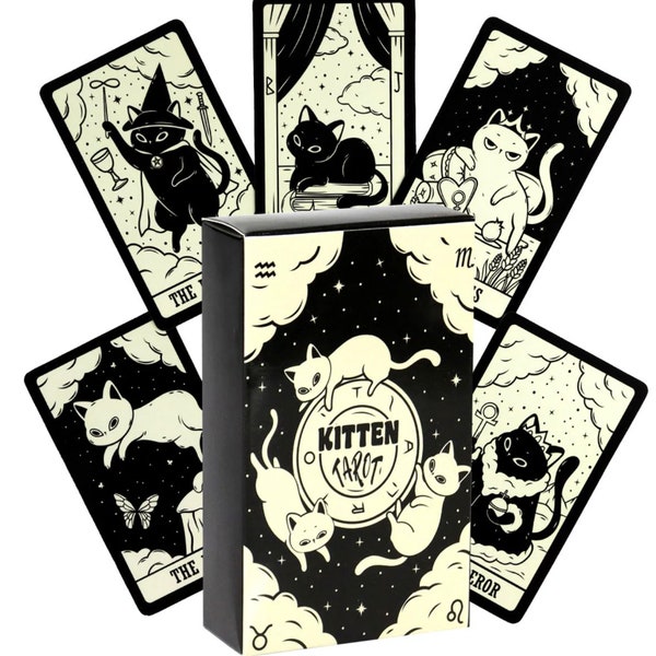 KITTEN TAROT Card Deck New -Sealed- Pocket Sized Physical Cards- So Cute and Fun!