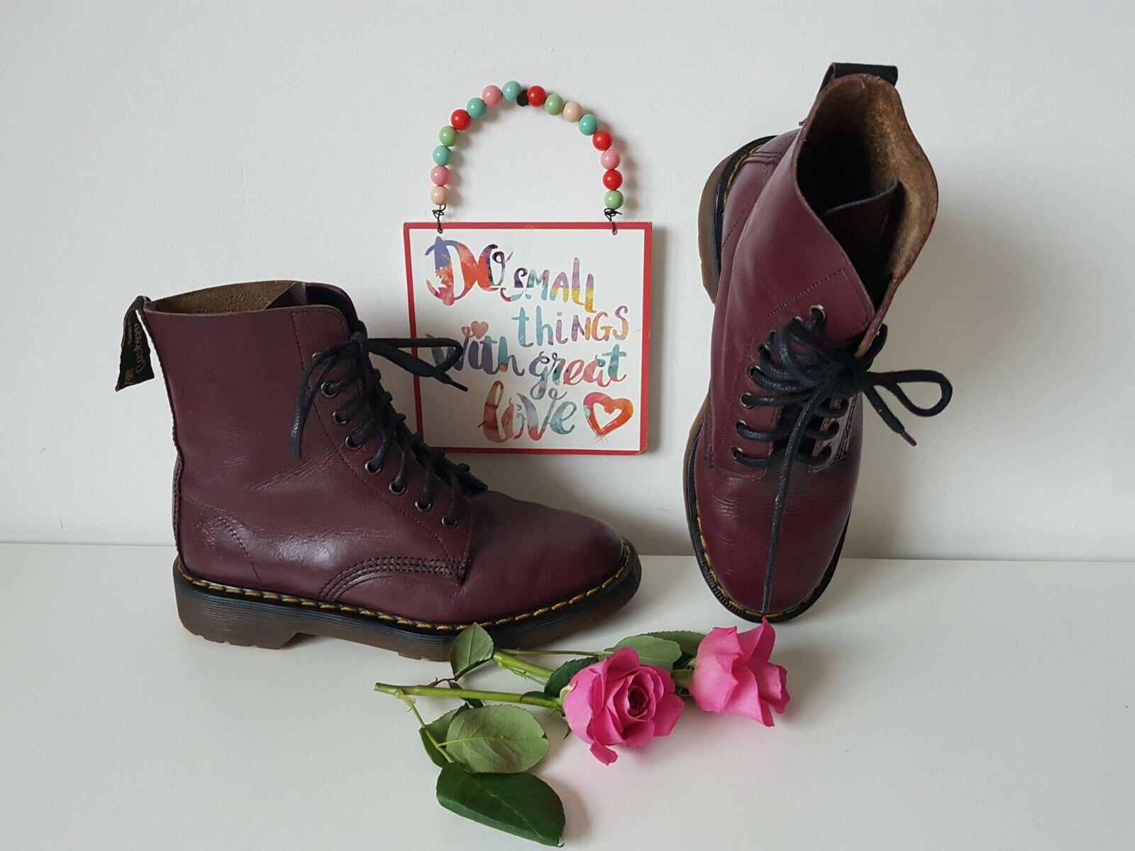 Vintage Dr Martens 8 Hole England Oxblood Cherry Red 1460