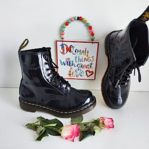 Dr Doc Martens pascal 1460 black patent ankle leather boots UK 4 EU 37 US 6