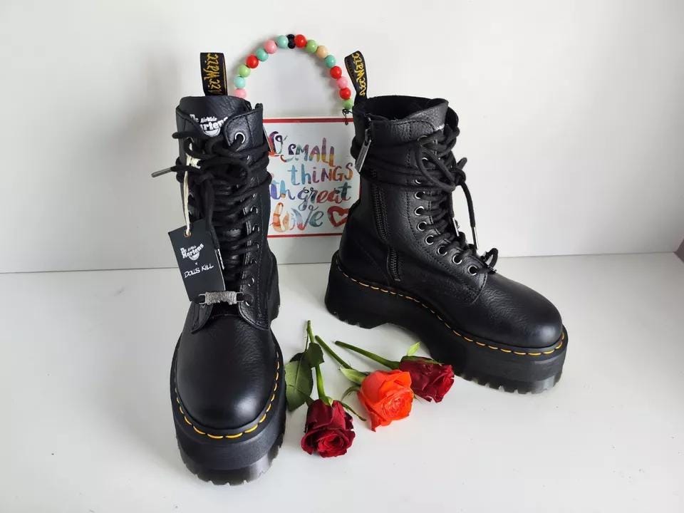 Dr MARTENS X Dolls Kill Zip Jadon Hi Max 10 Eye Platform Dr MARTENS X Dolls Kill Zip Jadon Hi Max 10 Eye Platform