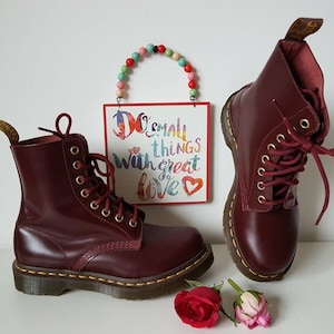 Dr Martens 1460 8 hole cherry red arcadia shiraz ankle boots UK 3 EU 36 US 5