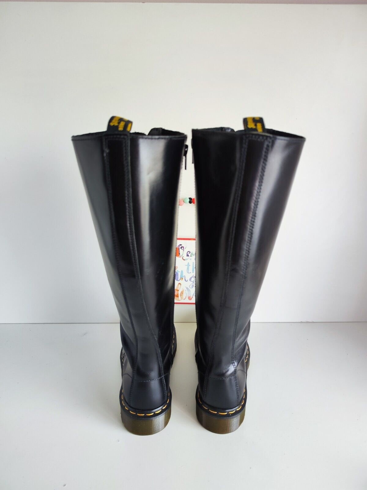 Dr Martens 20 Hole 1b60 Black Buttero Noir Knee High Tall