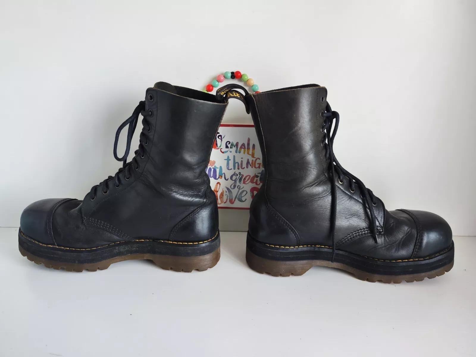Dr Martens 1940 10 Eye Vintage England Platform Metal Toe Boots