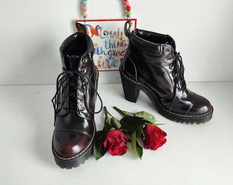 Dr Martens Ofira Brown High Heel Leather Court Shoes UK5 EU38 US7