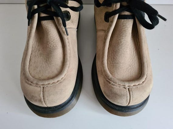 Dr Martens 90s 8345 Vtg Y2K England beige green platform shoes UK7 US approx 9 Dr Martens Dms 8390 Vintage England Quad Double Sole  main image 2