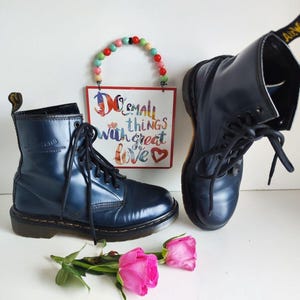 Dr Martens 1460 8 eye navy blue vintage england boots UK5 EU38 US7