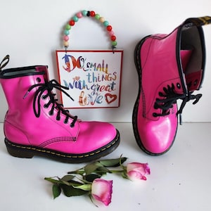 Dr martens 1460 pascal pink lamber patent 8 hole eye boots UK 4 EU 37 US 6