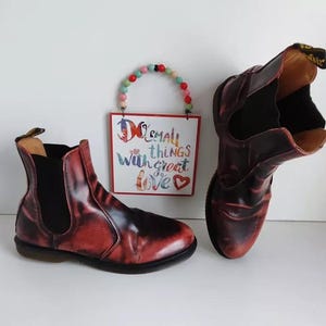 靴 Dr. Martens FLORA ARCADIA UK5/EU38/US7 Dr Martens Flora Cherry Arcadia Chelsea Boot Size 7 - Etsy