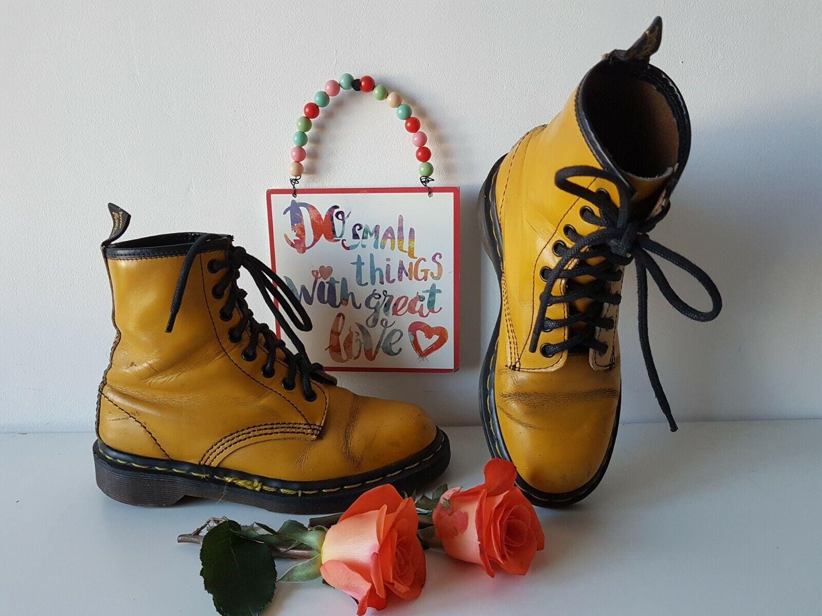 Vintage Dr Martens 1460 Yellow Ankle Boots, UK 4 - Etsy Canada