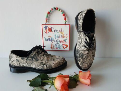 Dr Doc Martens Lester Canvas 1461 Grey Black Shoes UK6.5 EU  display picture 1