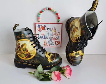 Rare Dr Martens George & Dragon Artist Museum 1460 8 Hole Boots UK
