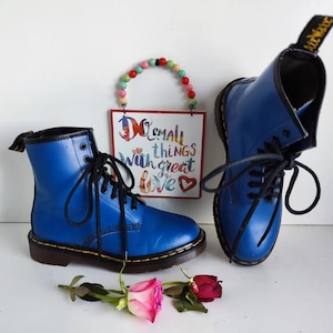 Dr Martens 1460 8 eye blue vintage england boots UK5 EU38 US7
