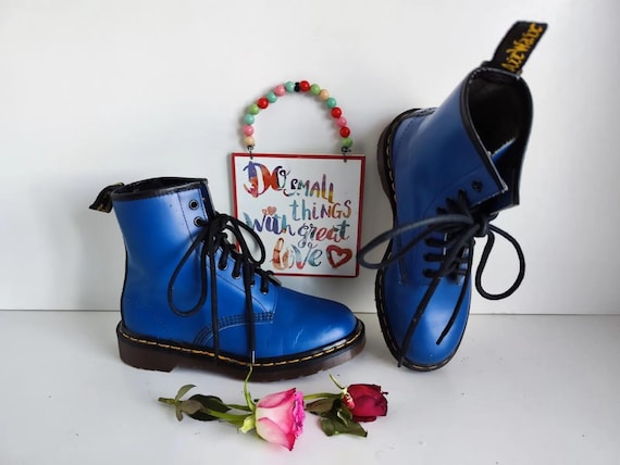 Dr Martens 1460 8 Eye Blue Vintage England Boots UK5 EU38 US7 - Etsy