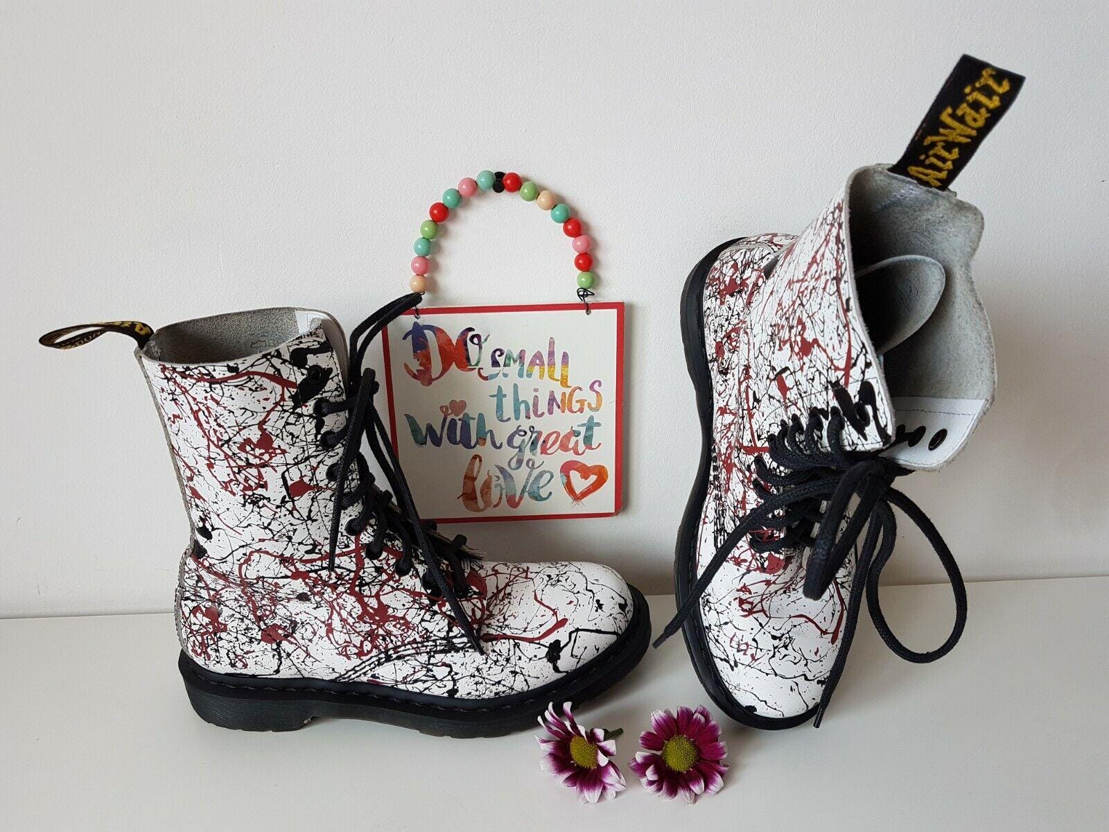 Dr Martens Spattered Colour Splash Paint 14610 10 Eye 1490 UK7 EU41 US9 Etsy UK