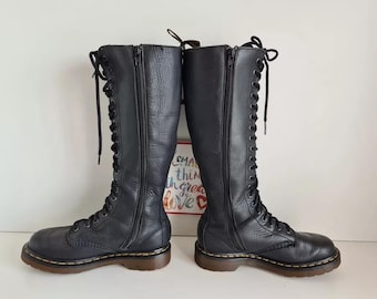 Dr. Martens 1B60 Black Leather Tall Boots, 20 Eye, UK3 EU36 US5 - Etsy