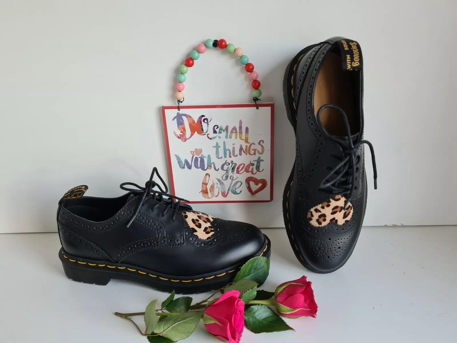 Women's Dr Doc Martens 1461 Bentley II Joyce Heart Shoes Leopard