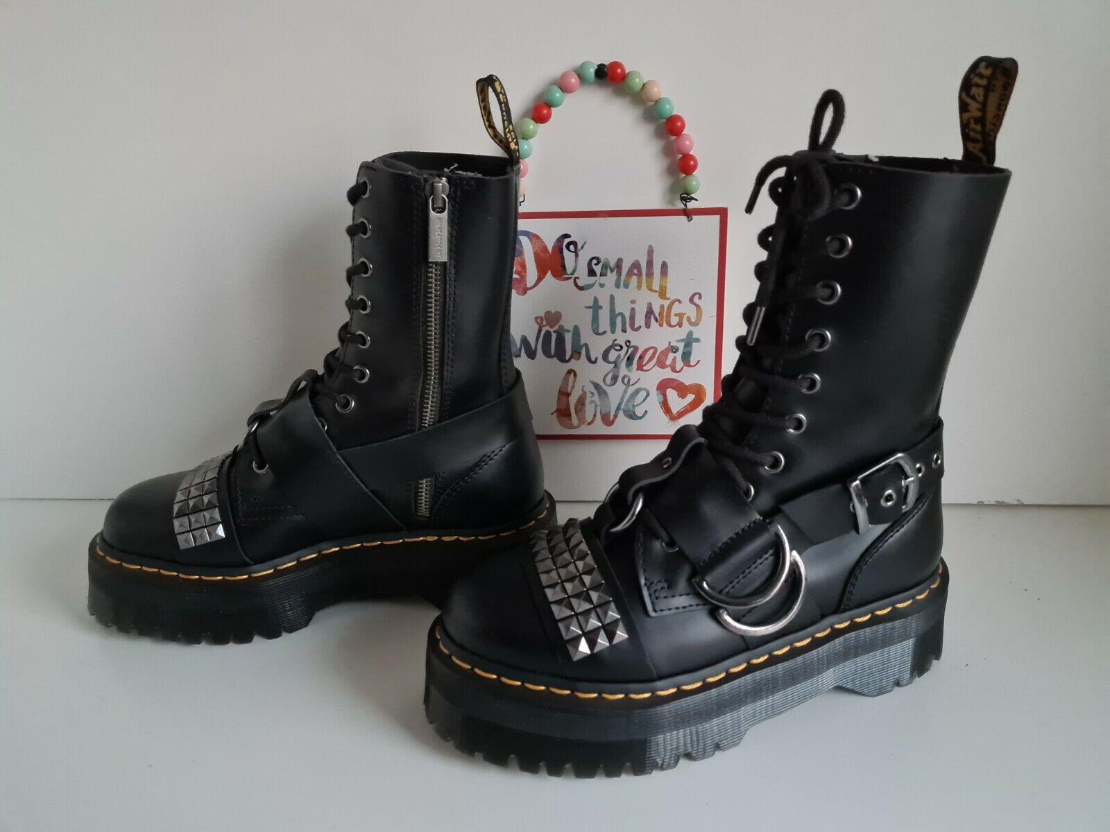 Dr Doc Martens Jadon Hi Stud Buckle Strap Platform Quad
