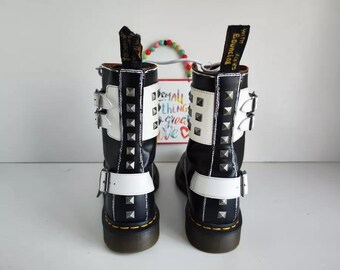 Dr. Martens 1490 Joska Stud Boots, Black & White, UK6.5 US8.5 EU40