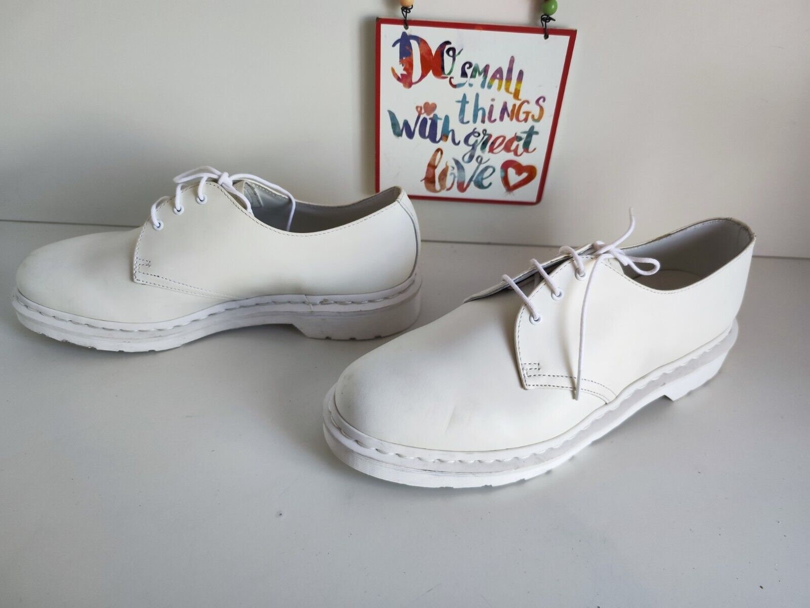 Dr Martens 1461 3 Eye Pascal Mono White Ankle Oxford Shoes UK10